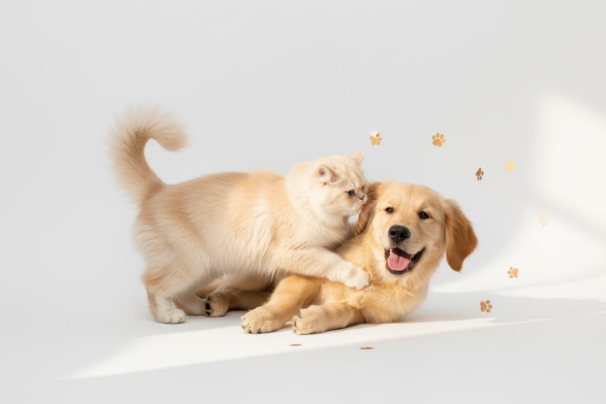 健康活力的犬隻與貓咪