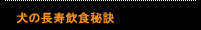 犬犬の長寿飲食秘訣